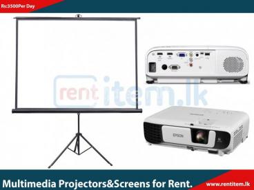 Projector and Screen for Rent or Hire.