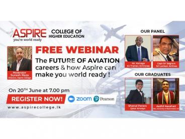 FREE Webinar on the Future of Aviation from ASPIRE College of Higher Education. Don’t miss it!