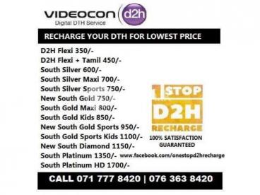 Videocon DishTV SunDirect DTH Recharge & Connections