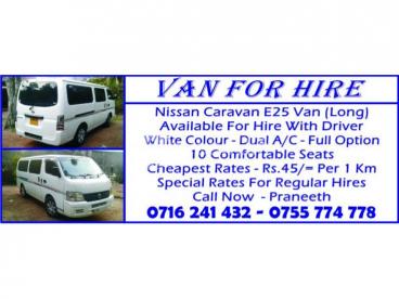 VAN FOR HIRE Nissan Caravan E25 Van (Long)