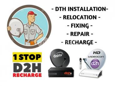 Dialog TV Dish TV Videocon D2h Satellite Installations Fixing & Repair Rs 990